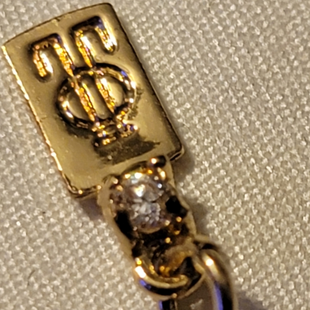 Vintage Designer SignedJ.J. Johanette Gold ToneCubic Zirconia ChokerNecklace - Picture 11 of 11